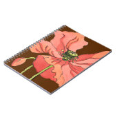 Groot roze ventiel met diepe rode achtergrond notitieboek (Linkerzijde)