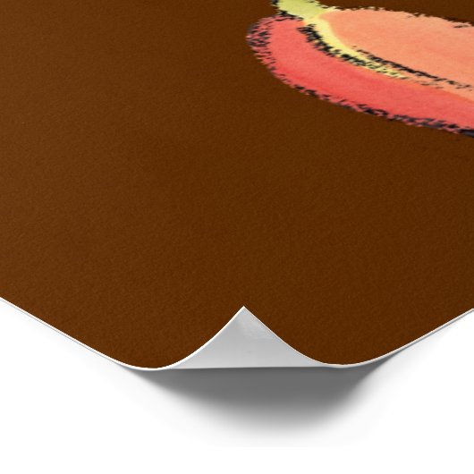 Groot roze ventiel met diepe rode achtergrond poster (Hoek)