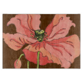 Groot roze ventiel met diepe rode achtergrond snijplank (Voorkant)