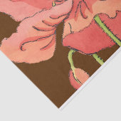 Groot roze ventiel met diepe rode achtergrond tissuepapier (Detail)