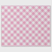 Groot roze/wit Gingham controleert patroon geometr Cadeaupapier (Vlak)