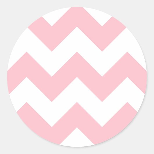  groot roze zigzagpatroon ronde sticker (Voorkant)