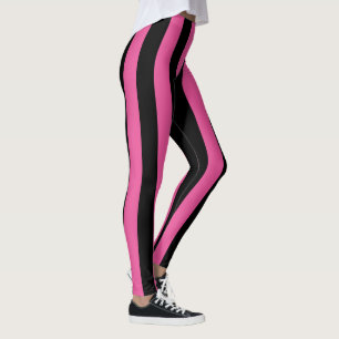 Groot roze zwarte verticale strepen leggings