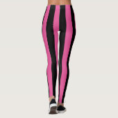 Groot roze zwarte verticale strepen leggings (Achterkant)