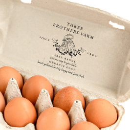 Groot  Rustic Eiwitdoosje, aangepast Boerderij Rubberstempel