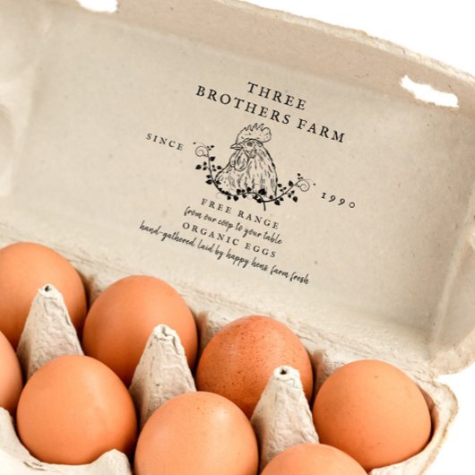 Groot  Rustic Eiwitdoosje, aangepast Boerderij Rubberstempel