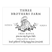 Groot  Rustic Eiwitdoosje, aangepast Boerderij Rubberstempel (Afrduk)