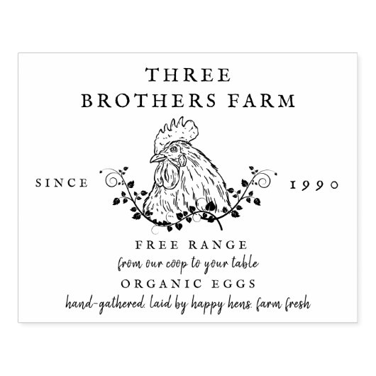 Groot  Rustic Eiwitdoosje, aangepast Boerderij Rubberstempel (Afrduk)