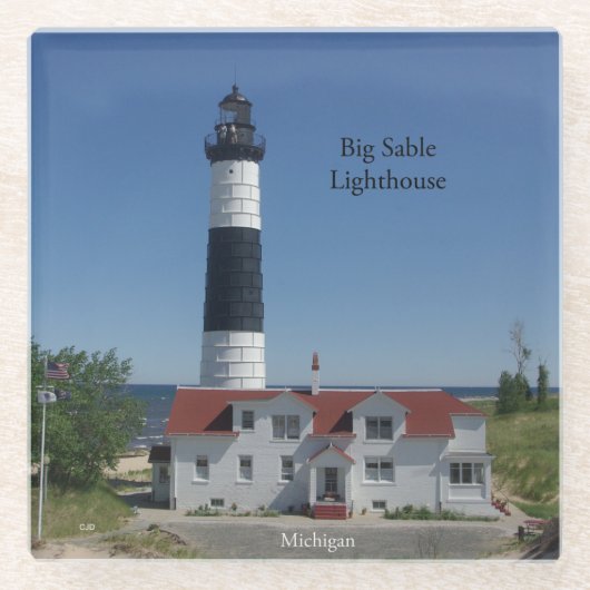 Groot Sable Lighthouse glassc onderzetter (Voorkant)