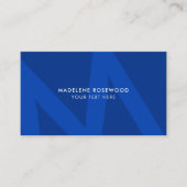 Groot Sans Serif Initiaal Modern Typografie Blauw Visitekaartje (Voorkant)