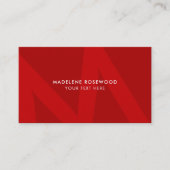 Groot Sans Serif Initiaal Modern Typografie Rood Visitekaartje (Voorkant)
