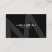 Groot Sans Serif Initiaal Modern Typografie Zwart Visitekaartje (Voorkant)