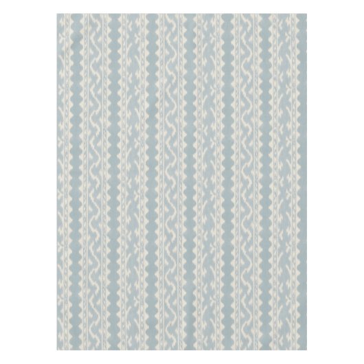 Groot Schaal Celadon Ikat, Crème Weefsel Tafelkleed (Voorkant)