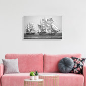Groot schip zwart en wit canvas afdruk (Insitu (Woonkamer))