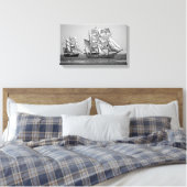 Groot schip zwart en wit canvas afdruk (Insitu (Slaapkamer))