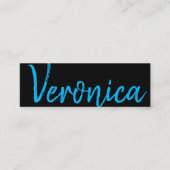 Groot script blauw | Reeks handschrift Mini Visitekaartje (Voorkant)