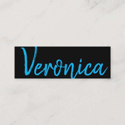 Groot script blauw | Reeks handschrift Mini Visitekaartje (Voorkant)