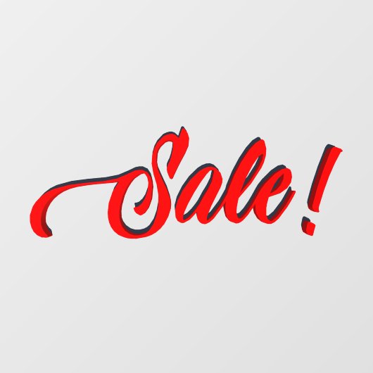 Groot Script SALE Sign Venster Cling Raamsticker (Vel)