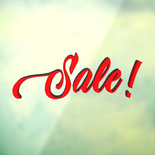 Groot Script SALE Sign Venster Cling Raamsticker (Vel 3)