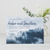 Groot Script Winter Bergen bruiloft uitnodiging (Staand voorkant)