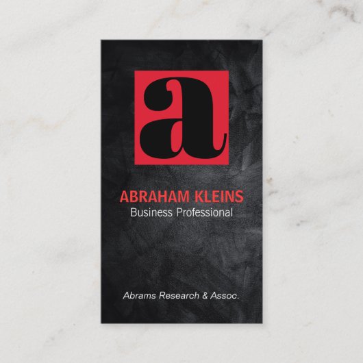 Groot Serif | Zwarte Textuur Visitekaartje (Voorkant)