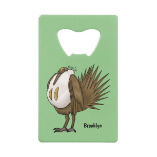 Groot sijs grouse vogel cartoon illustratie creditkaart flessenopener