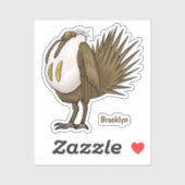 Groot sijs grouse vogel cartoon illustratie  sticker (Vel)