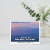 Groot Smoky Mountains Huwelijk Save the Date Briefkaart (Staand voorkant)