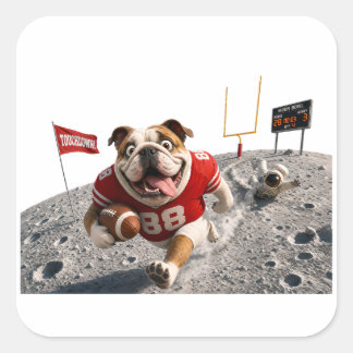 Groot spel hond voetbal shirt grappige puppy voetb vierkante sticker