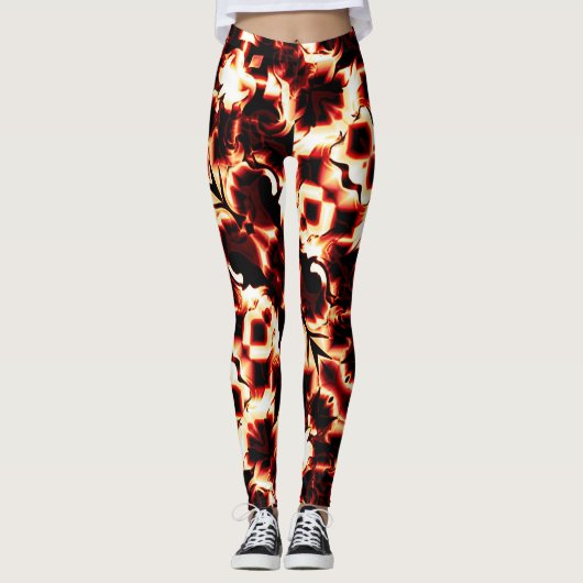 Groot spiegelen van licht gesculpte vormen leggings (Voorkant)