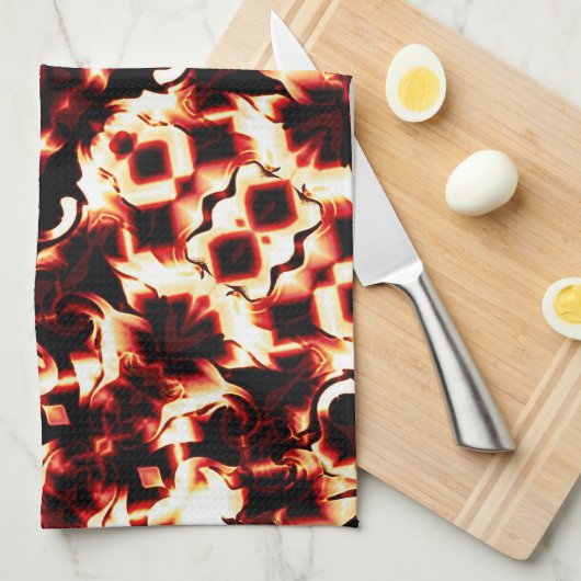 Groot spiegelen van licht gesculpte vormen theedoek (Quarter Fold)