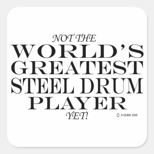 Groot-staaldrumspeler nog vierkante sticker (Voorkant)
