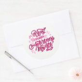 Groot Sticker-roze lint Ronde Sticker (Envelop)