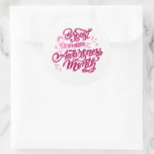 Groot Sticker-roze lint Ronde Sticker (Tas)