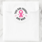 Groot Sticker-roze lint Ronde Sticker (Tas)