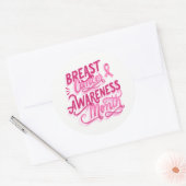 Groot Sticker-roze lint Ronde Sticker (Envelop)