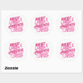 Groot Sticker-roze lint Ronde Sticker (Vel)