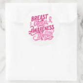 Groot Sticker-roze lint Ronde Sticker (Tas)