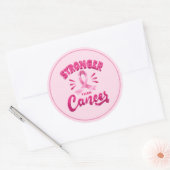 Groot Sticker-roze lint Ronde Sticker (Envelop)