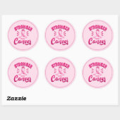 Groot Sticker-roze lint Ronde Sticker (Vel)