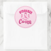 Groot Sticker-roze lint Ronde Sticker (Tas)