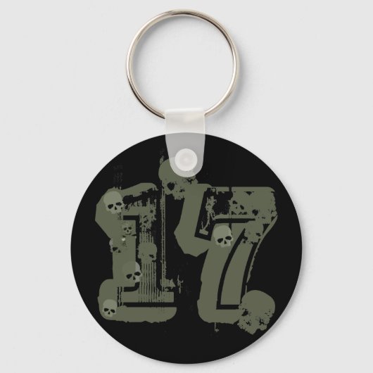 GROOT STIJLNUMMER 17 MET SKULLS SLEUTELHANGER (Voorkant)