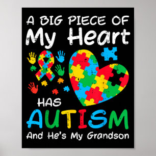Groot stuk hart heeft autisme kleinzoon bewustzijn poster