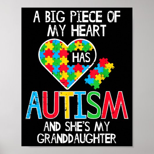 Groot stuk van mijn hart heeft autistische kleindo poster (Voorkant)