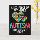 Groot stuk van mijn hart heeft autistische nicht b kaart (Gele Bloem)