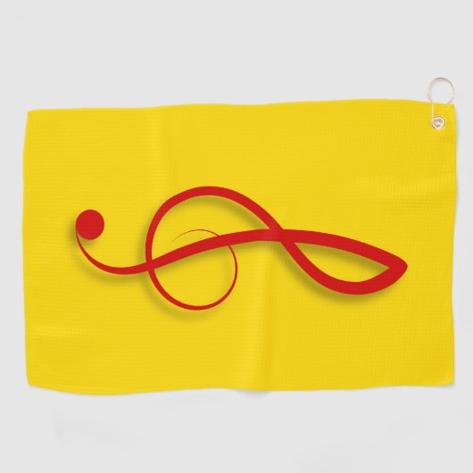 Groot symbool voor rode muzikale trommel golfhanddoek (Horizontaal)