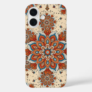 groot, symmetrisch mandala-ontwerp iPhone 16 hoesje