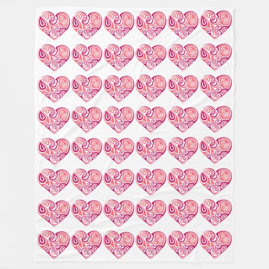 Groot tapelandje - Hearts Design Fleece Deken (Voorkant)