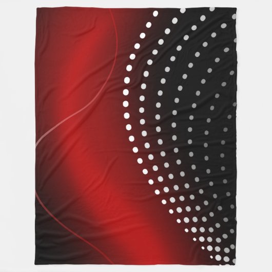 Groot tapelandje, modern, abstract, rood, zwart fleece deken (Voorkant)