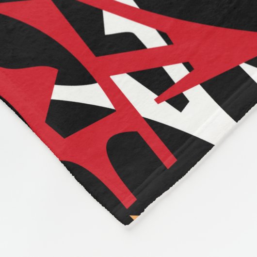 Groot tapelandje, modern, abstract, rood, zwart fleece deken (Hoek)